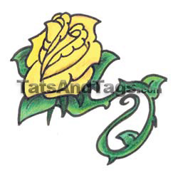 Yellow Rose Temporary Tattoo