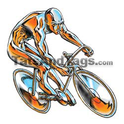 Silver Bicycle Temporary Tattoo