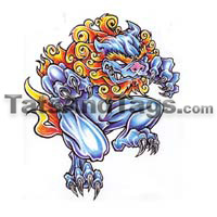 Fu Dog Temporary Tattoo