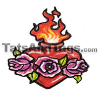 Flaming Heart Temporary Tattoo