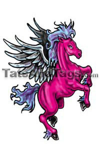 Pegasus Temporary Tattoo