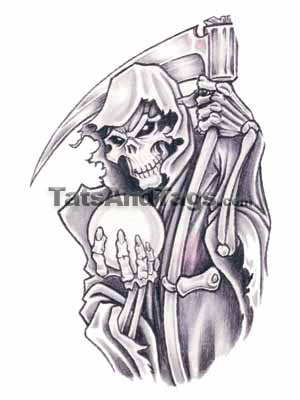 grim reaper tattoo. Grim Reaper Temporary Tattoo