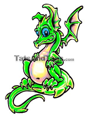 Cute Dragon Temporary Tattoo