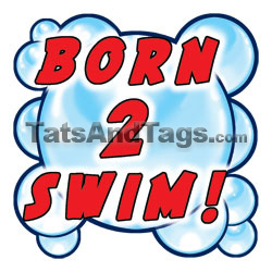 Born To  Swim Temporary Tattoo