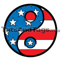 Flag Yin Yang Temporary Tattoo