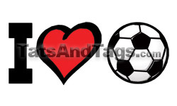 I Heart Soccer temporary tattoo 