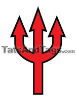 red pitchfork temporary tattoo