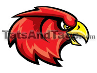 Red Hawk Head Temporary Tattoo