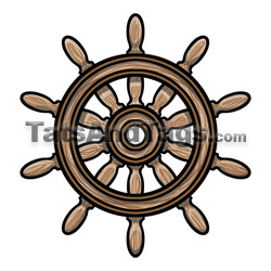 Ships Wheel Temporary Tattoo