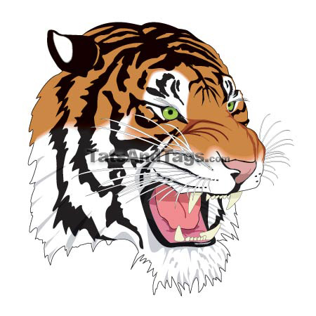Tiger Head Temporary Tattoo