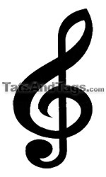 Treble Clef Temporary Tattoo
