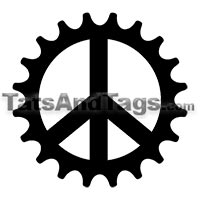 bike gear peace sign chain temporary tattoo