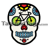 bike sugar skull temporary tattoo