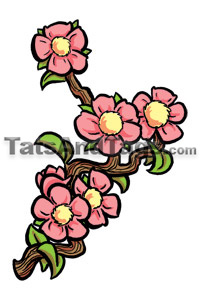 Cherry Blossums Temporary Tattoo