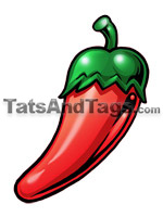 red chili pepper temporary tattoo
