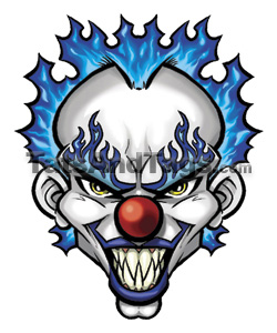 Green Clown Temporary Tattoo