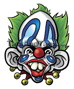 Green Clown Temporary Tattoo