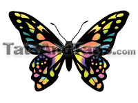 colorful butterfly temporary tattoo