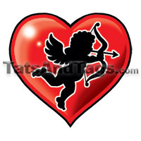 cupid heart temporary tattoo 