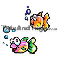 two cute fish temporary tattoo