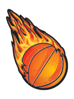 flaming basketball temporary tattoo 