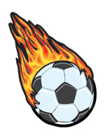 flaming soccer ball temporary tattoo 