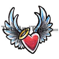 flying heart temporary tattoo
