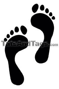 footprints temp tattoo