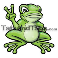 Peace Frog Temporary Tattoo