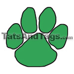 green paw print temporary tattoo 