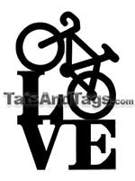 love bike temporary tattoo