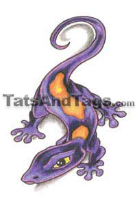 Purple Lizard Temporary Tattoo