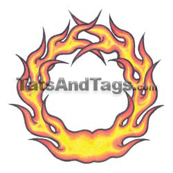 Flames Belly Ring Temporary Tattoo