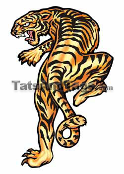Orange Tiger Temporary Tattoo