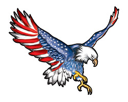 US Flag in Eagle temporary tattoo 