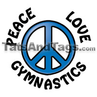 peace love gymnasitcs temporary tattoo