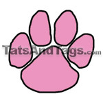 pink paw print temporary tattoo 