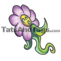 Purple Flower temporary tattoo