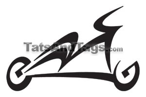 Tribal Recumbent Bicycle Temporary Tattoo
