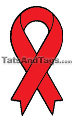 red ribbon temporary tattoo 