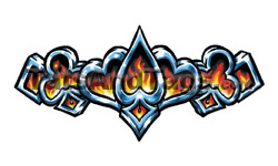 Flaming Cards Temporary Tattoo