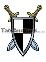 swords and shield temporary tattoo 