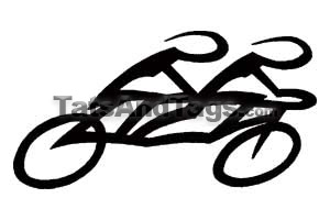 Tandem Bicycle  Temporary Tattoo