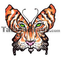 tiger face butterfly temporary tattoo