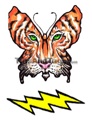 Tiger Faced Butterfly Temporary Tattoo