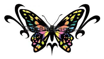 Tribal Butterfly Temporary Tattoo