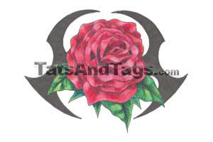 Tribal Rose Temporary Tattoo