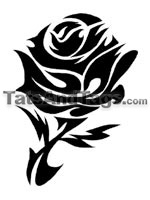 black tribal rose temporary tattoo 
