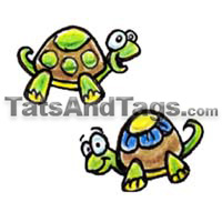 two cute turtles temporary tattoo