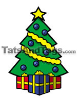 Christmas tree temporary tattoo
